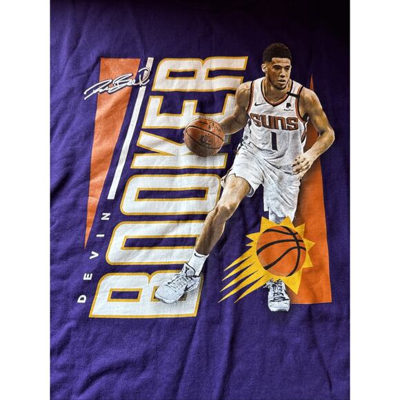 NBA Devin Booker Phoenix Suns Purple Jersey Style T-Shirt XL - Picture 2 of 4